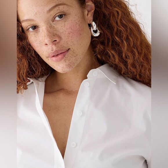 NWT J CREW Wren slim shirt in stretch cotton poplin in white - Picture 4 of 7